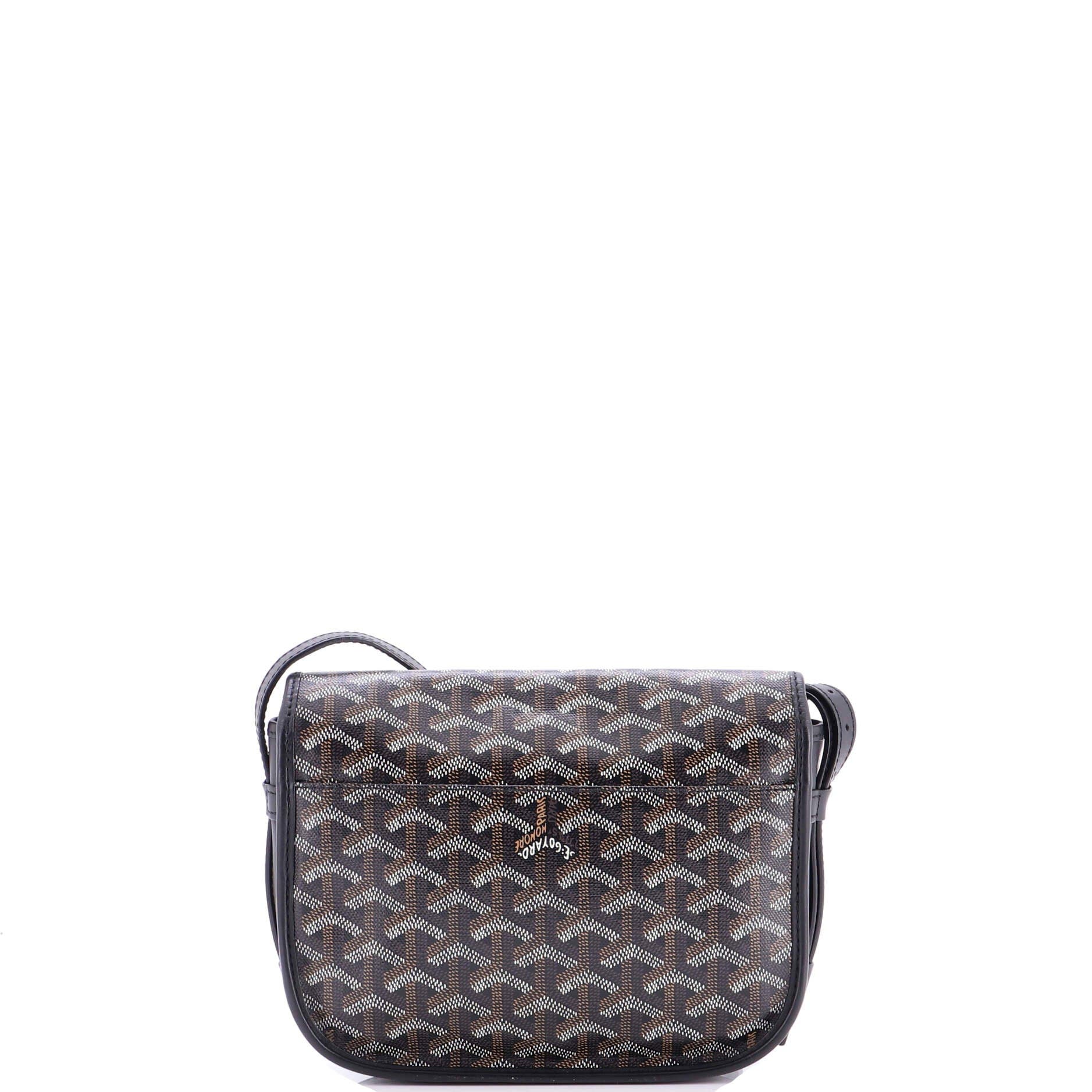 Pre-Owned Goyard Belvedere Messenger Bag Coated Canvas PM, Alternate, color, Black