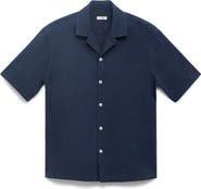 MANGO Embroidered Cotton Camp Shirt