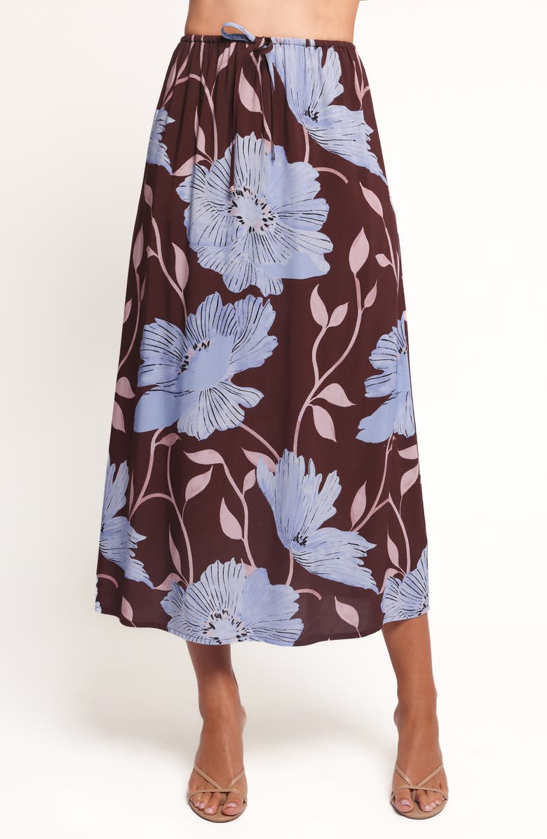 Petal & Pup Angie Floral Midi Skirt, Main, color, Blue Poppies