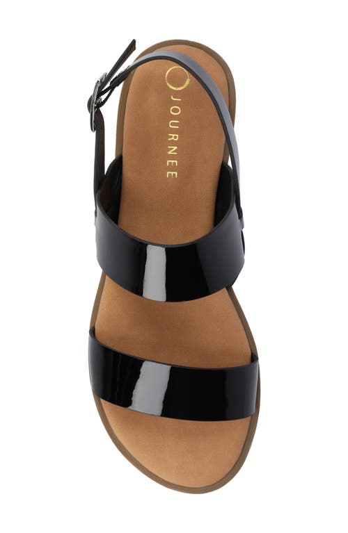 Journee Collection Lavine Slingback Sandal In Patent/black