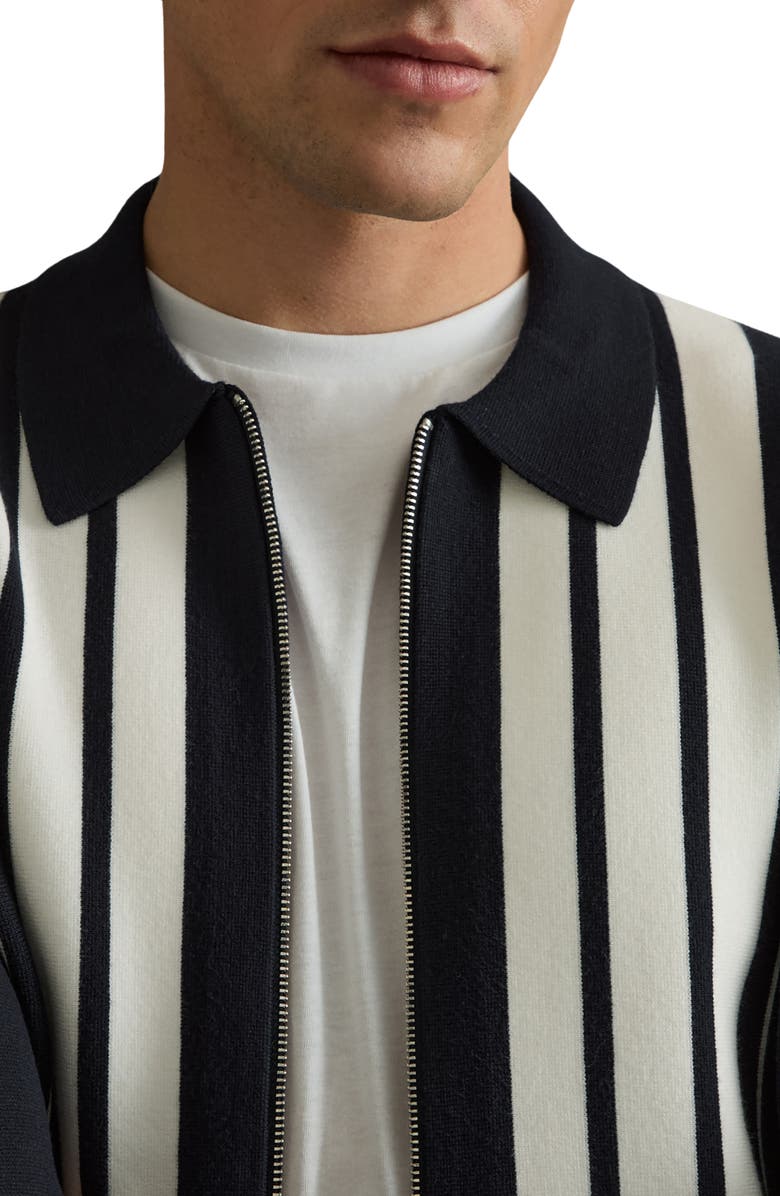 Reiss Ambient Stripe Zip Cardigan, Alternate, color,