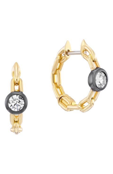 Power Diamond Chain Hoop Earrings