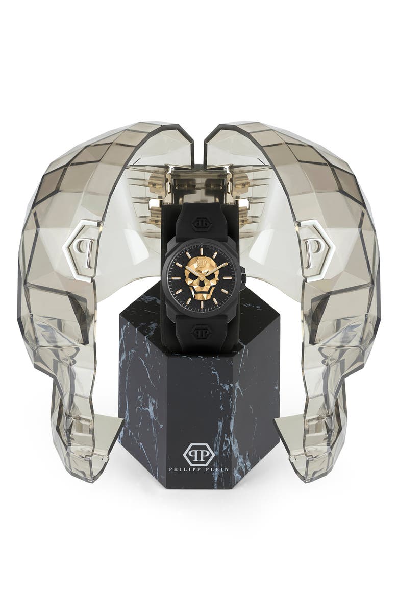 PHILIPP PLEIN The $kull Silicone Strap Watch, 44mm, Alternate, color, 