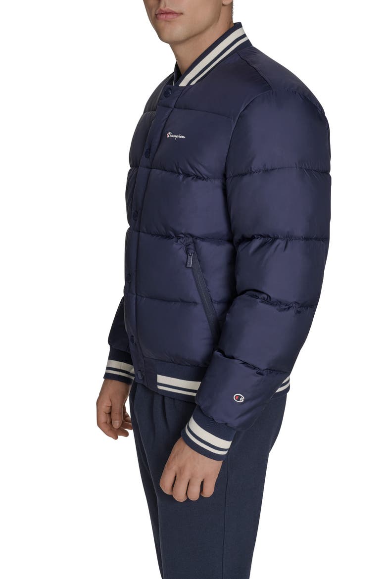 Quilted Puffer Jacket, Alternate, color, PEACOAT