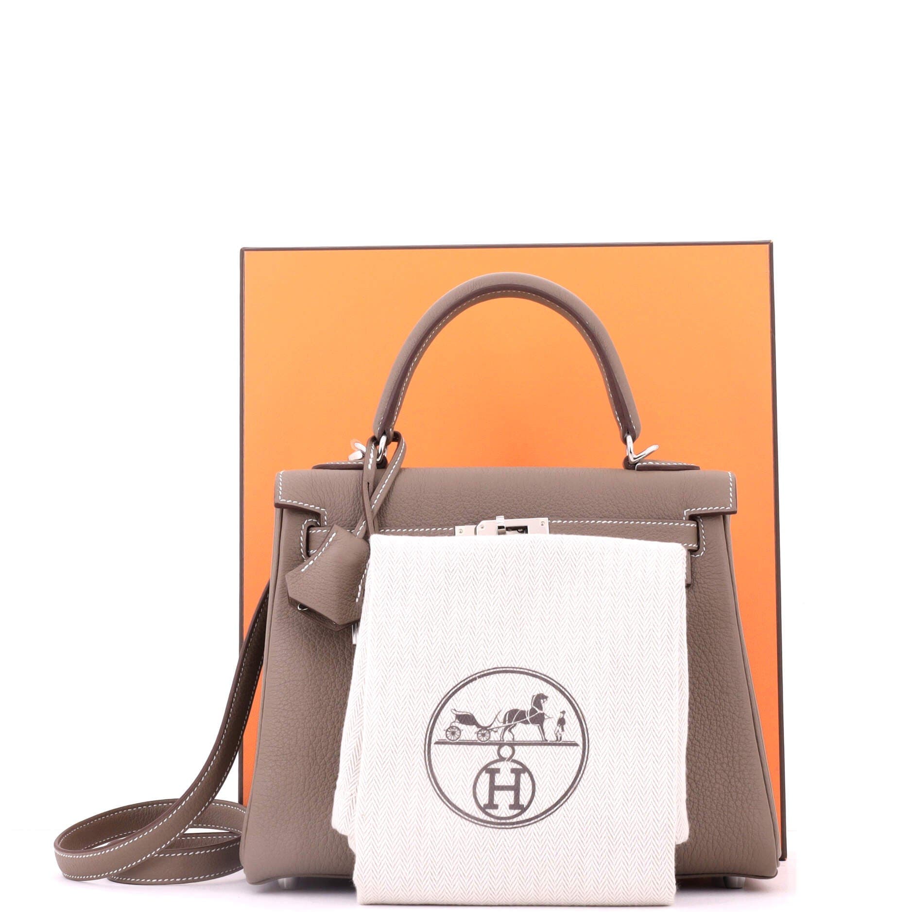 Kelly Handbag Grey Togo with Palladium Hardware 25, Alternate, color, Grey