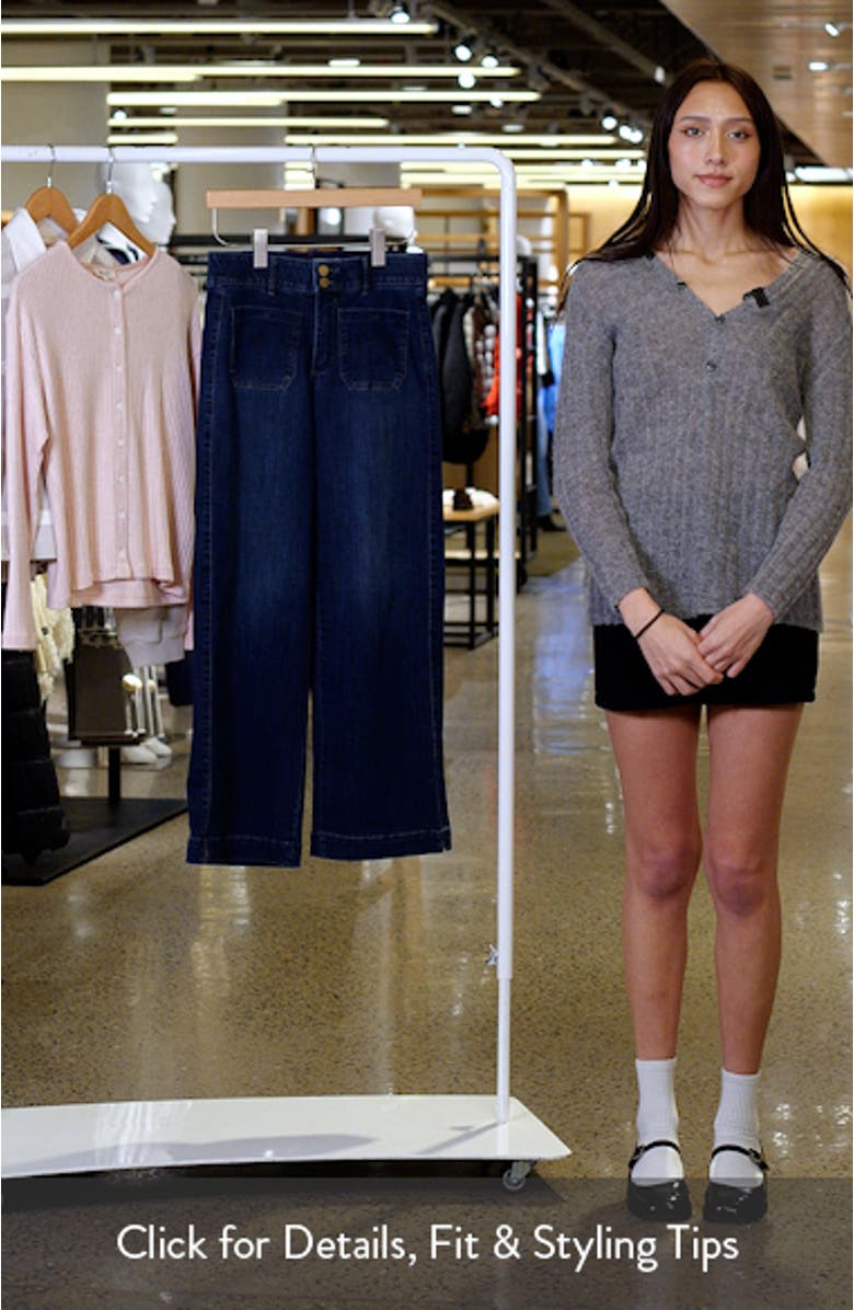 Emma Patch Pocket High Waist Wide Leg Jeans, sales video thumbnail