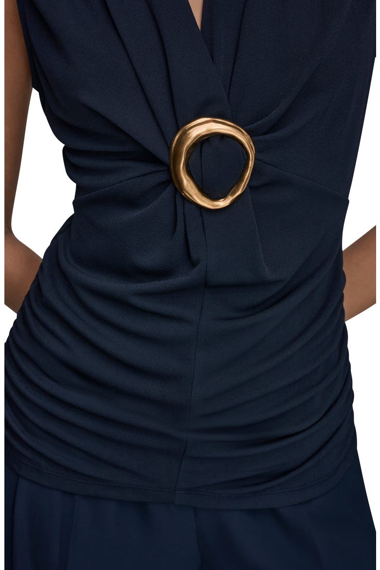 Hardware Accent Sleeveless V-Neck Top, Alternate, color, NIGHTFALL