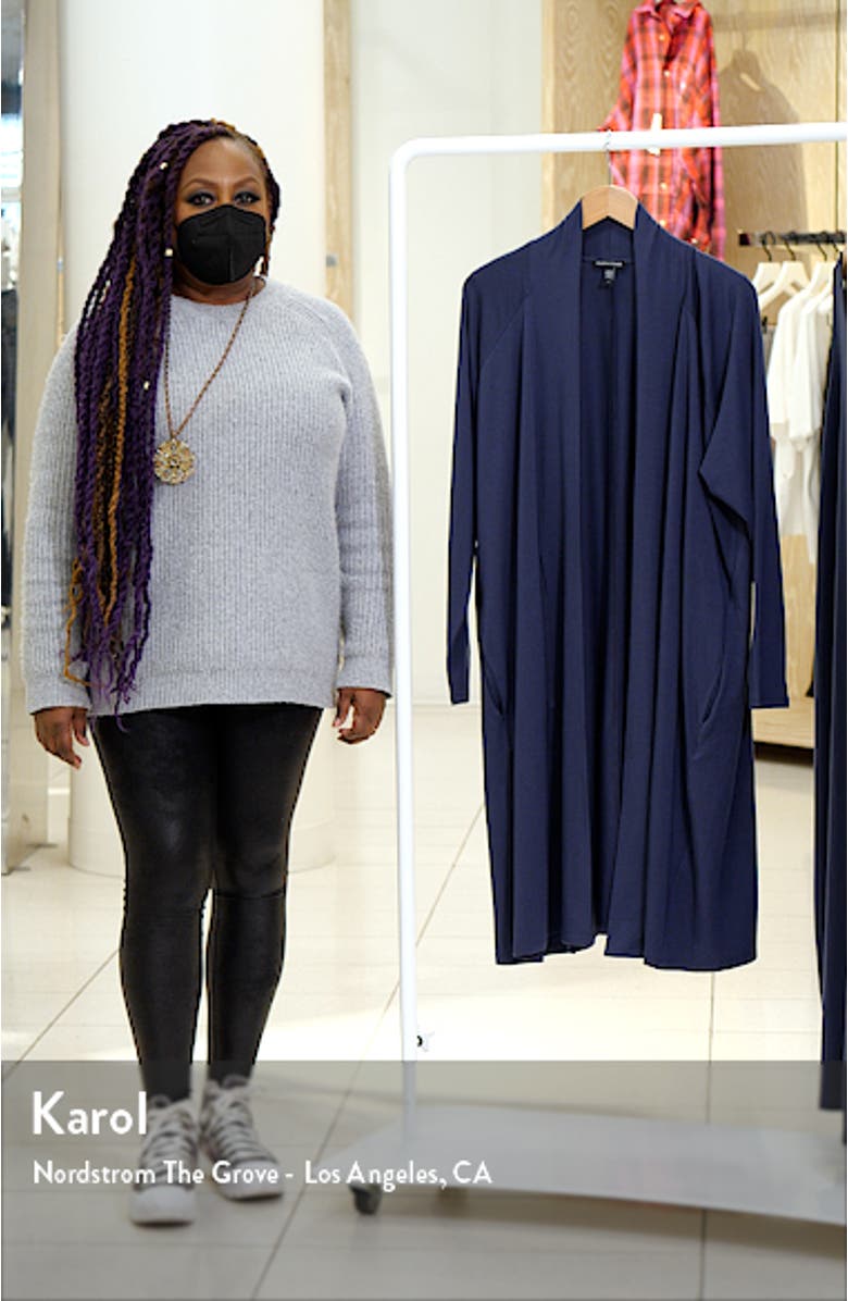 Knee Length Open Front Jersey Jacket, sales video thumbnail