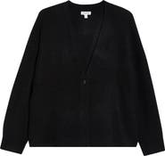 Nordstrom One-Button V-Neck Rib Cardigan