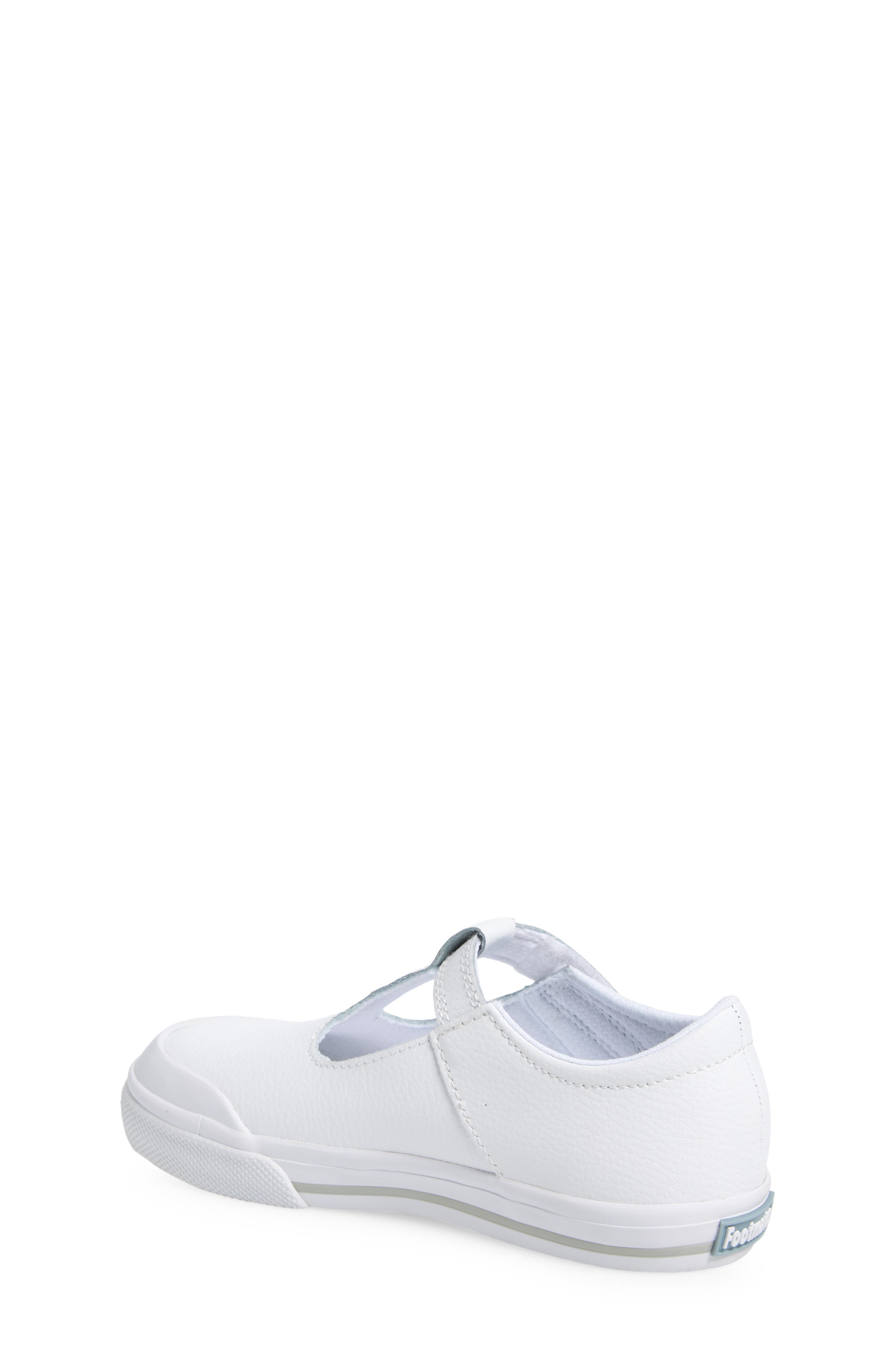Footmates Drew Mary Jane Sneaker, Alternate, color, White Leather/ Gray