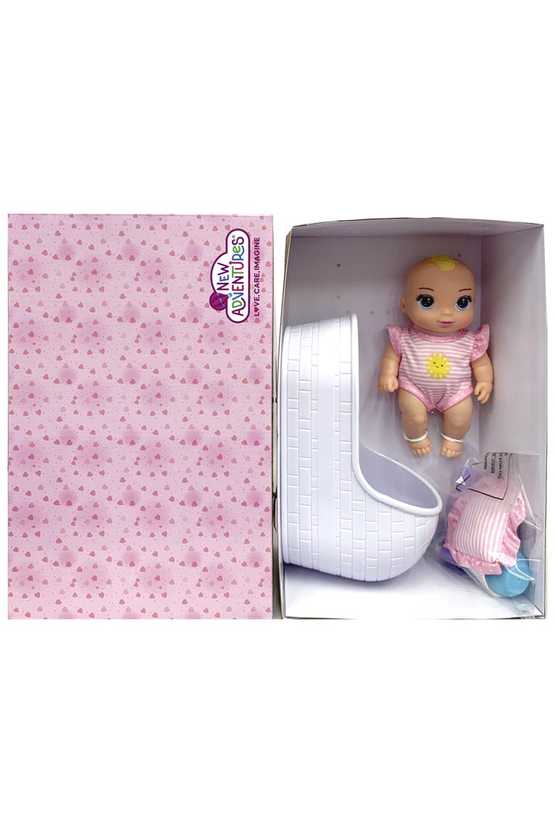 8" Baby Doll & Bassinet Gift Set, 2+, Alternate, color, Multicolored