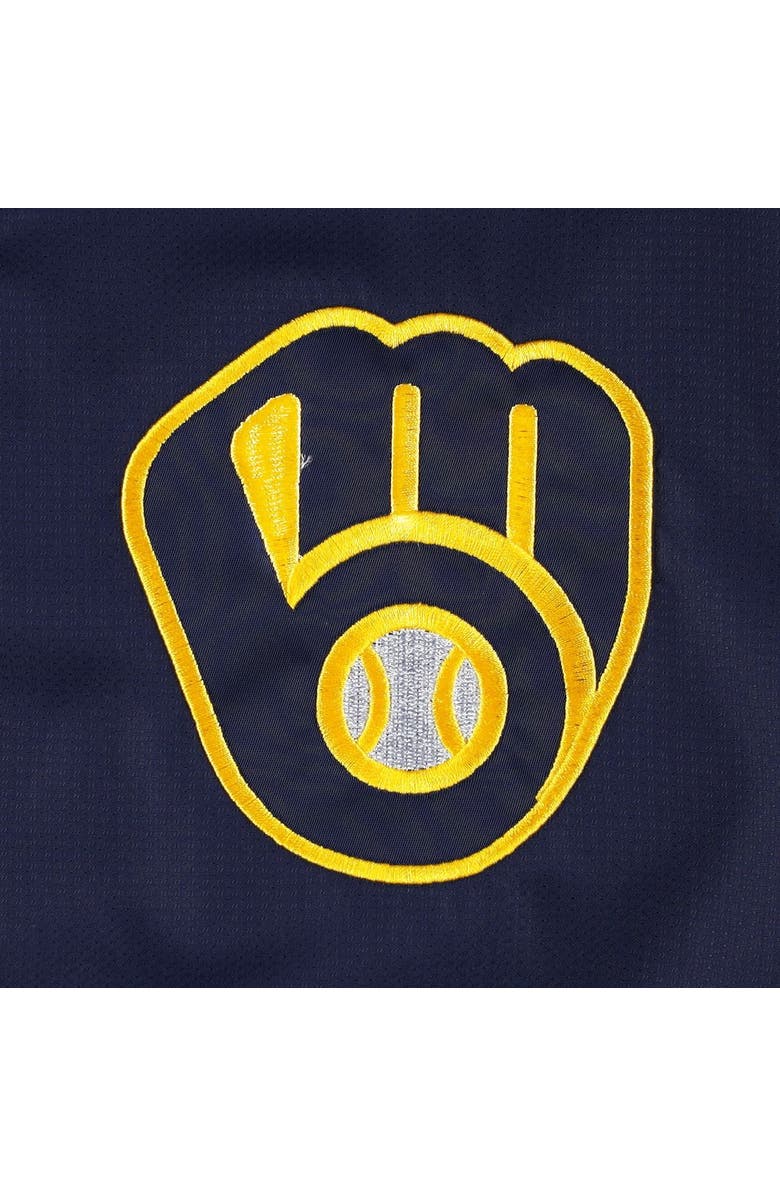 G-III SPORTS BY CARL BANKS Men's G-III Sports by Carl Banks Navy/Gold Milwaukee Brewers Fair Catch Half-Zip Hoodie, Alternate, color, Navy