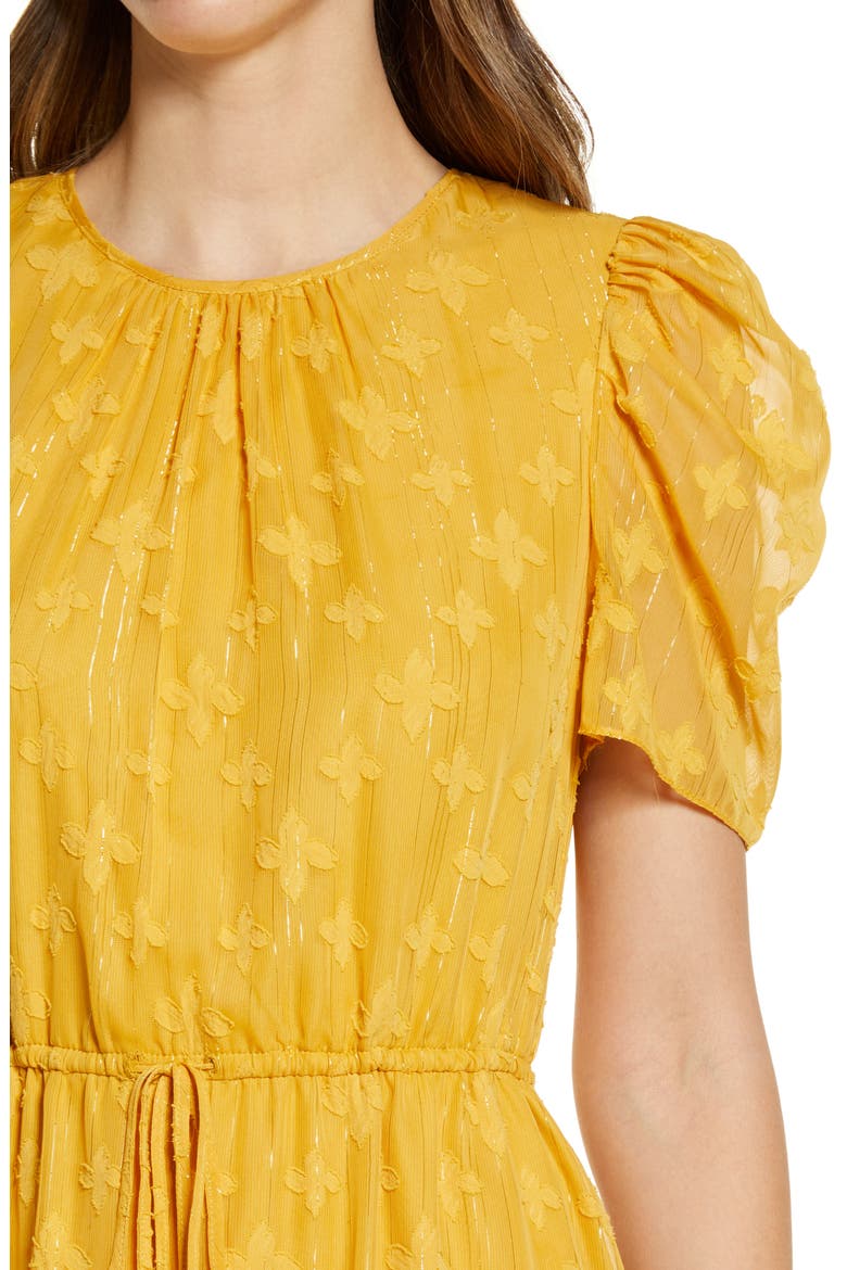 Metallic Stripe Jacquard A-Line Dress, Alternate, color, YELLOW