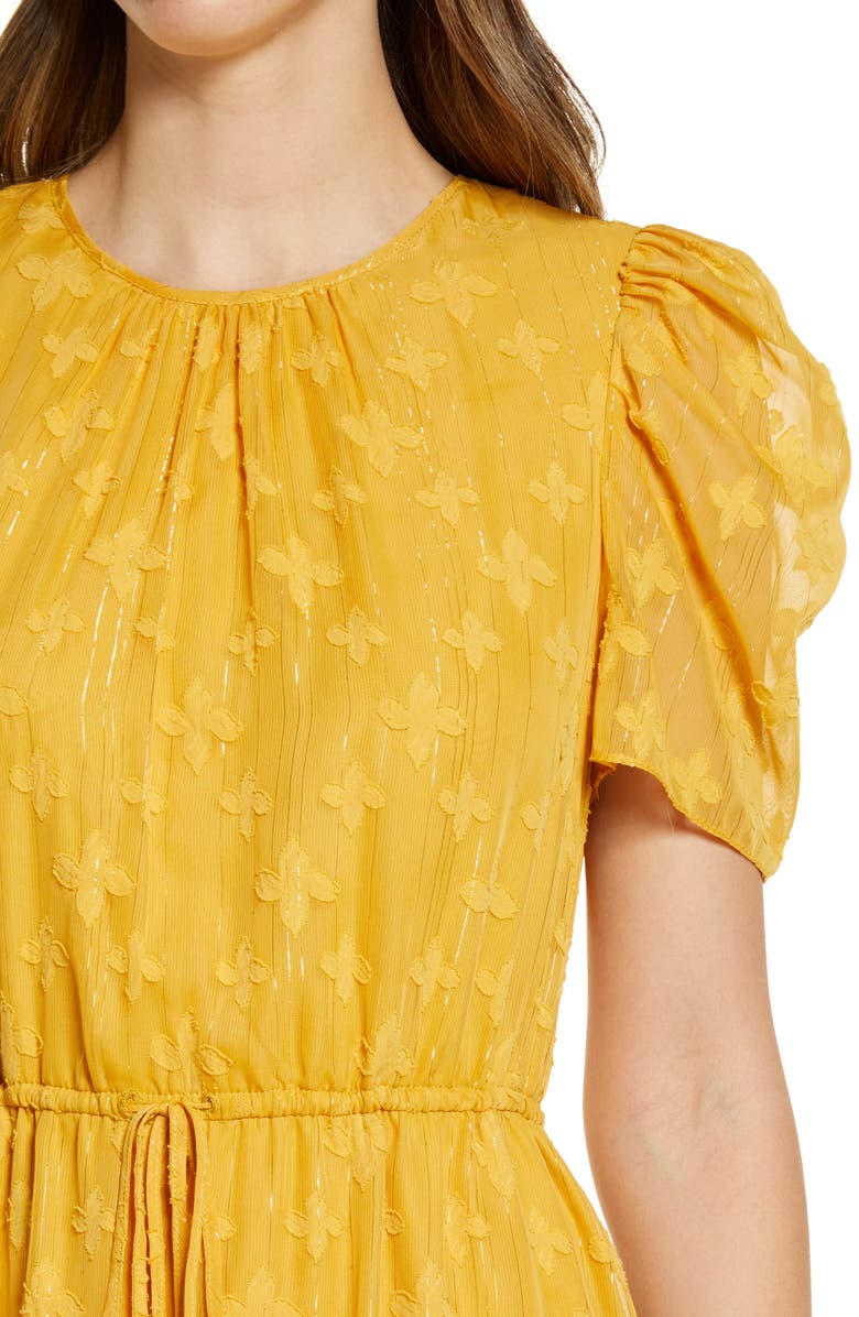 Julia Jordan Metallic Stripe Jacquard A-Line Dress, Alternate, color, 