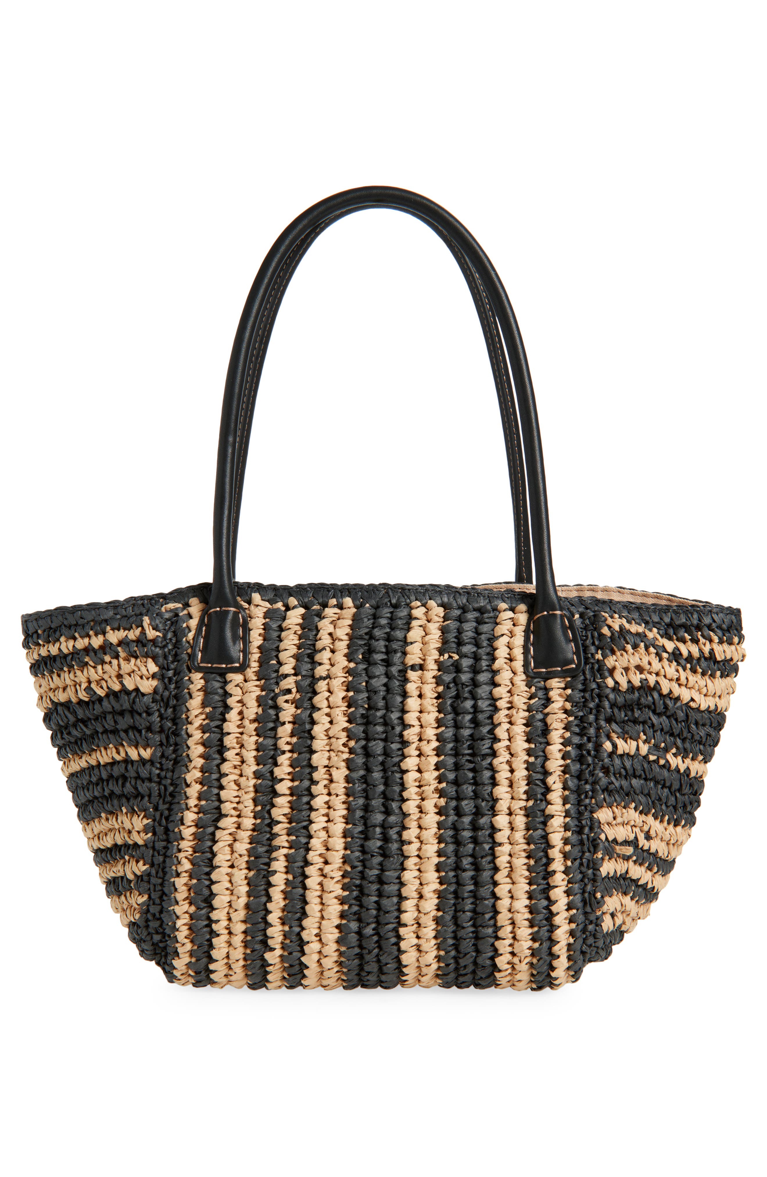 Madewell Handwoven Leather Medium Tote, Alternate, color, Natural Multi