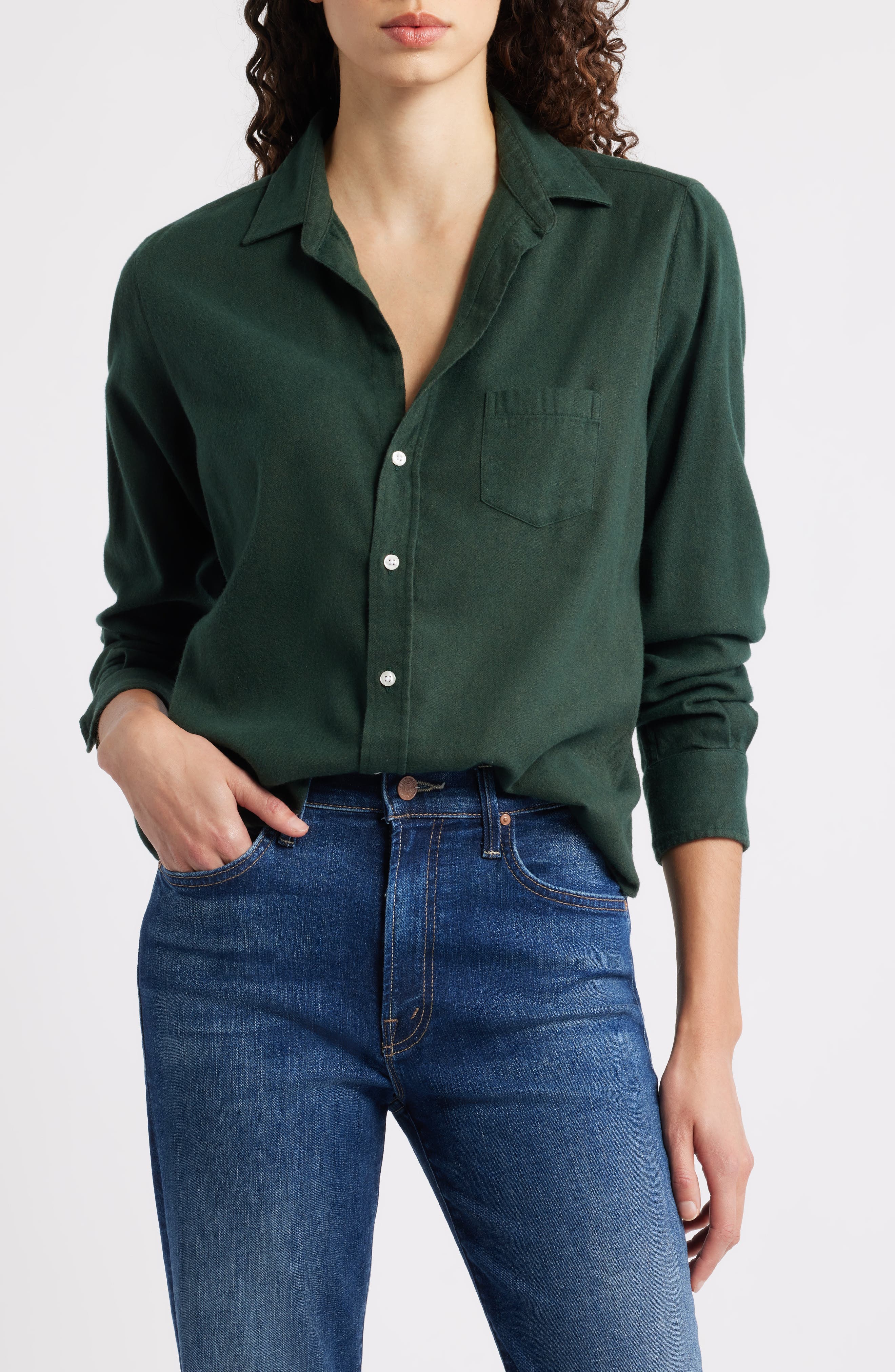 Frank & Eileen Eileen Relaxed Button-up Shirt In Green