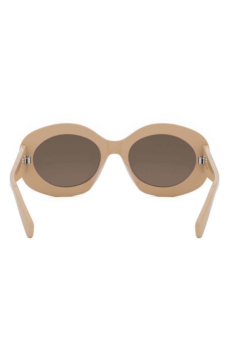 CELINE Triomphe 54mm Round Sunglasses, Alternate, color, Shiny Beige / Brown