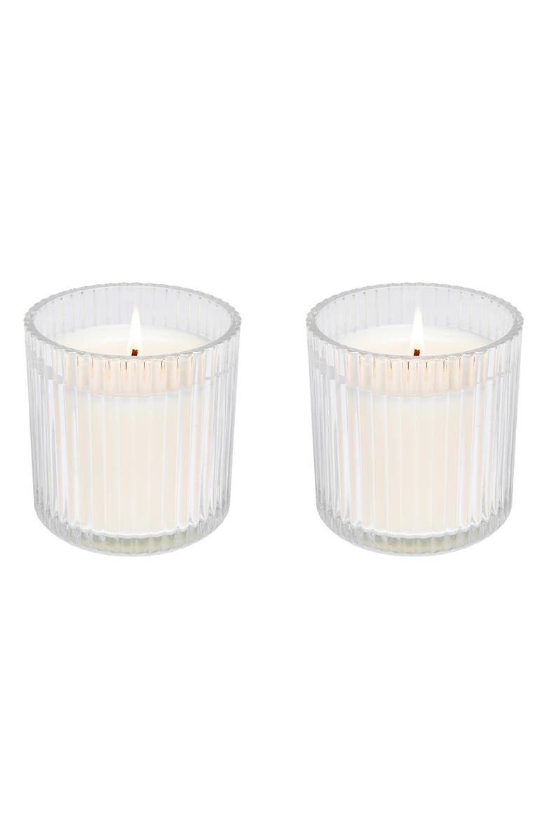 SWEET WATER DECOR Cashmere Vanilla Set of 2 Ribbed Candles, Main, color,