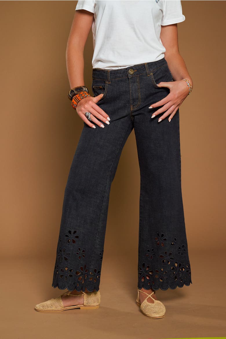 Jeans With Embroidery, Alternate, color, Black