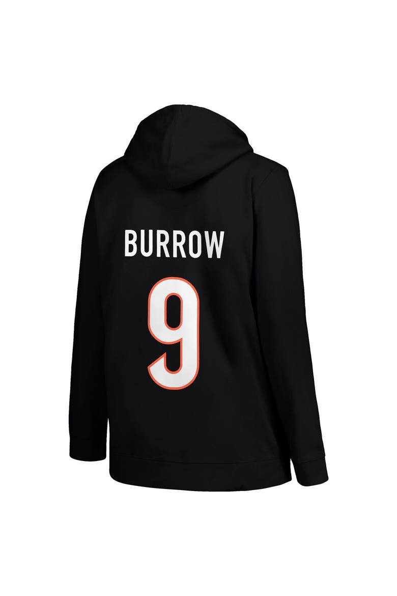 Women's Profile Joe Burrow Black Cincinnati Bengals Plus Size Player Name & Number Pullover Hoodie, Alternate, color, Black