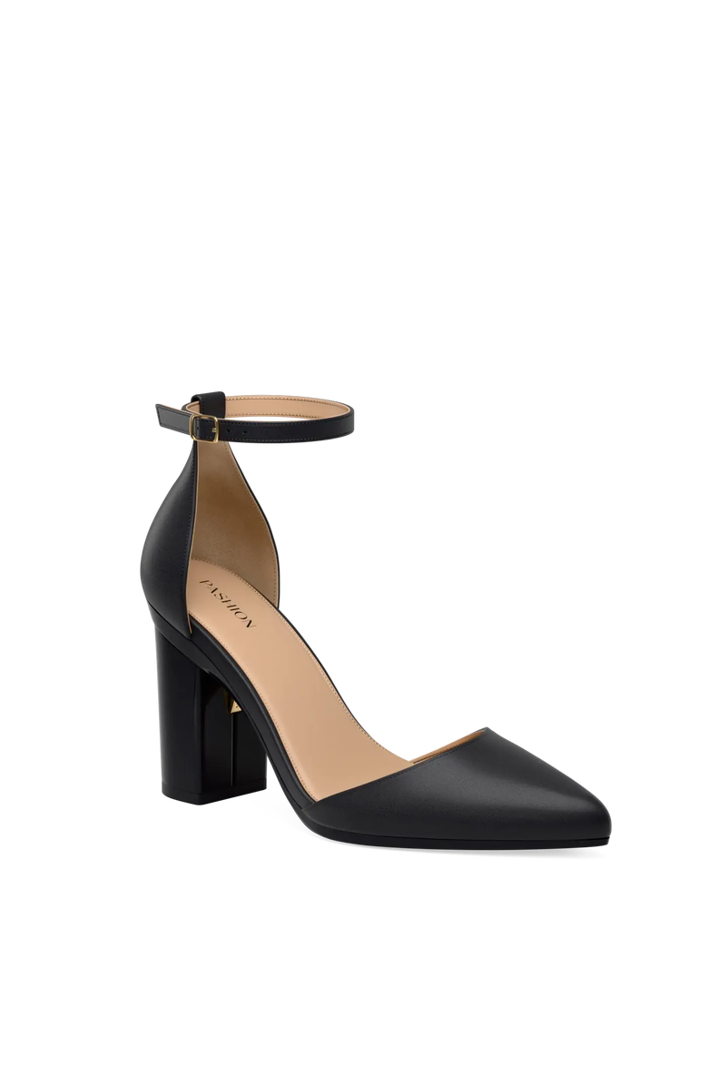 Pashion Footwear The D'Orsay 4" Block Convertible Heel, Main, color, Coal Leather