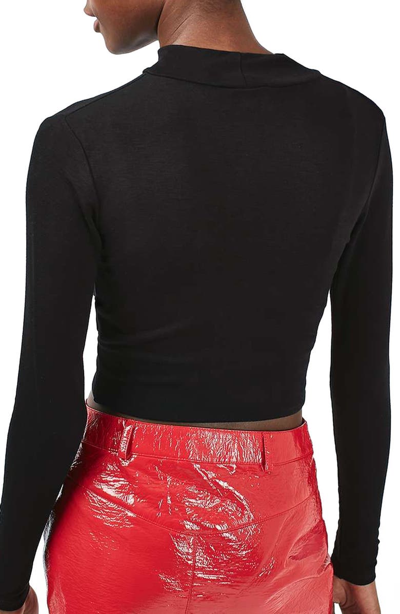 Topshop Twist Front Crop Top, Alternate, color, 