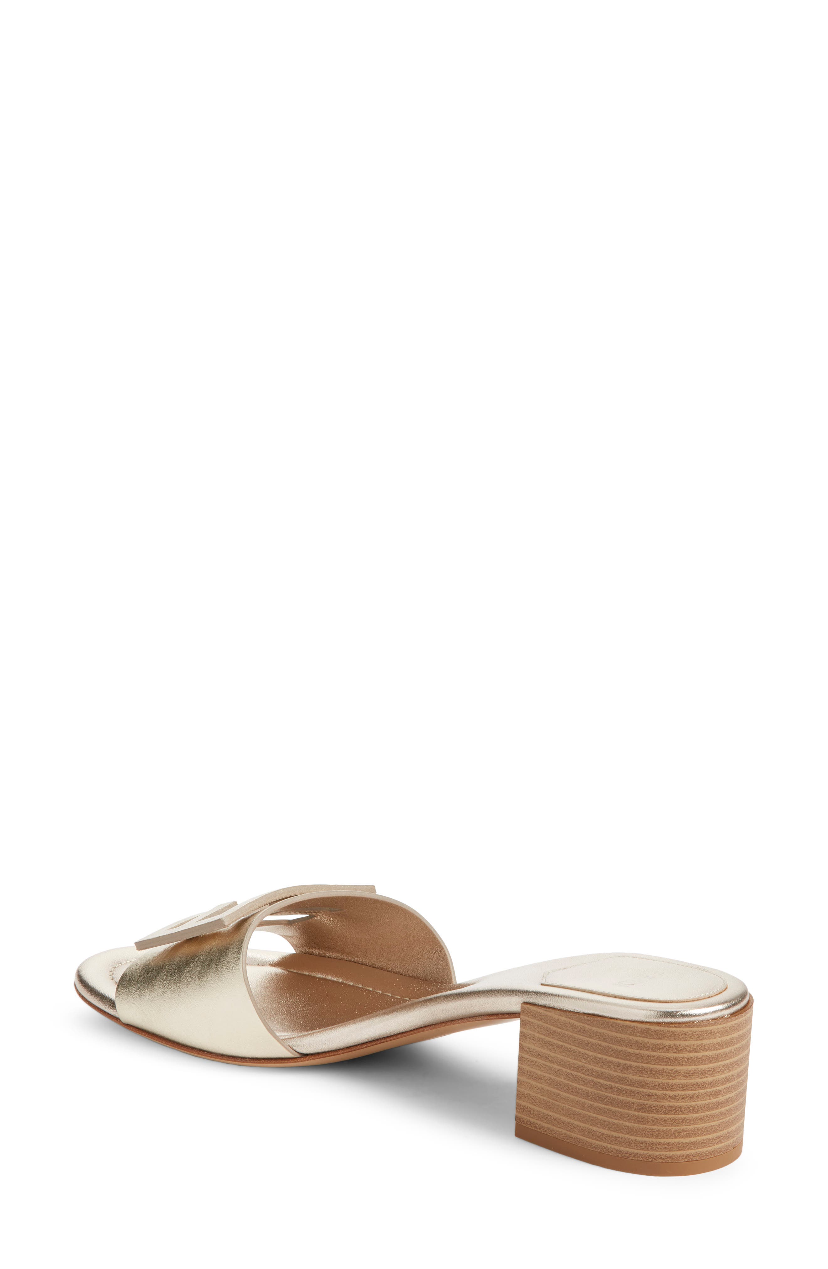 Fendi Baguette Slide Sandal, Alternate, color, F0vf1 Platino