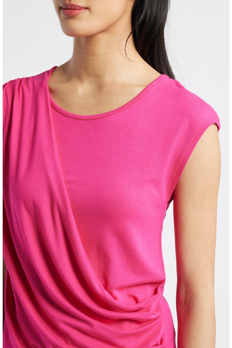 Drape Asymmetric Top, Alternate, color, FUCHSIA