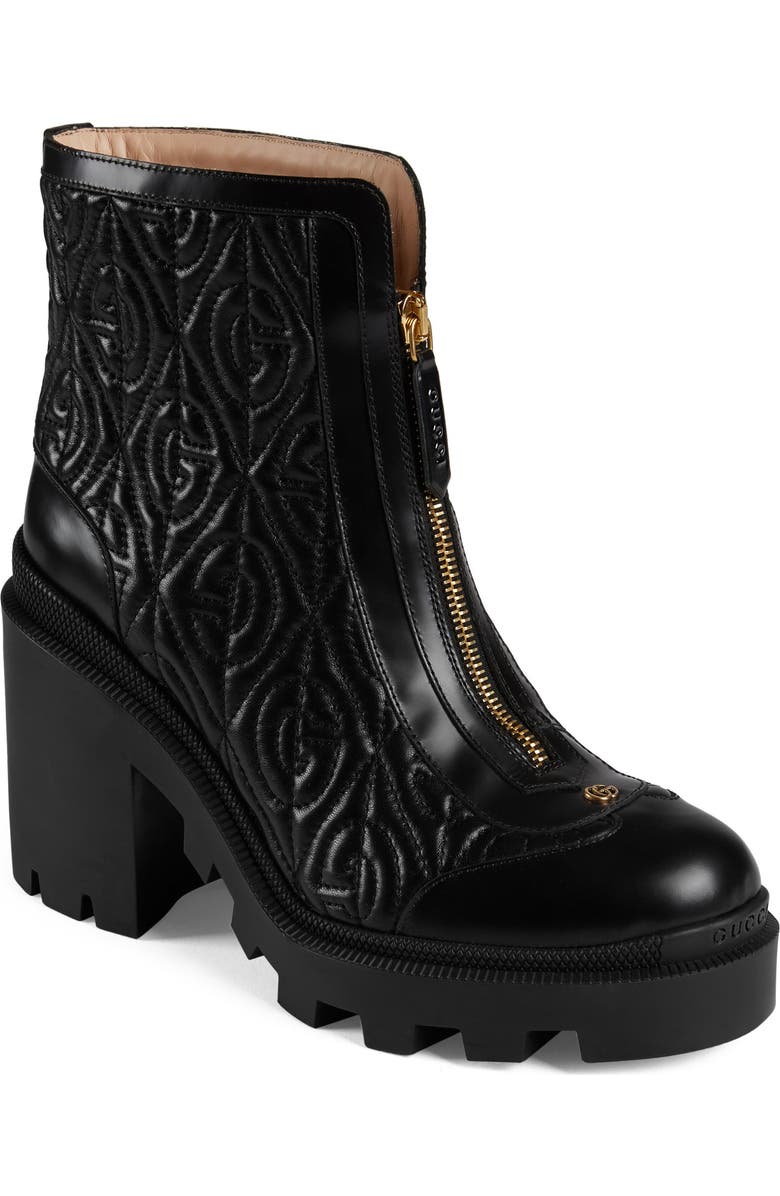 Gucci Trip G Rhombus Quilted Combat Boot, Main, color,
