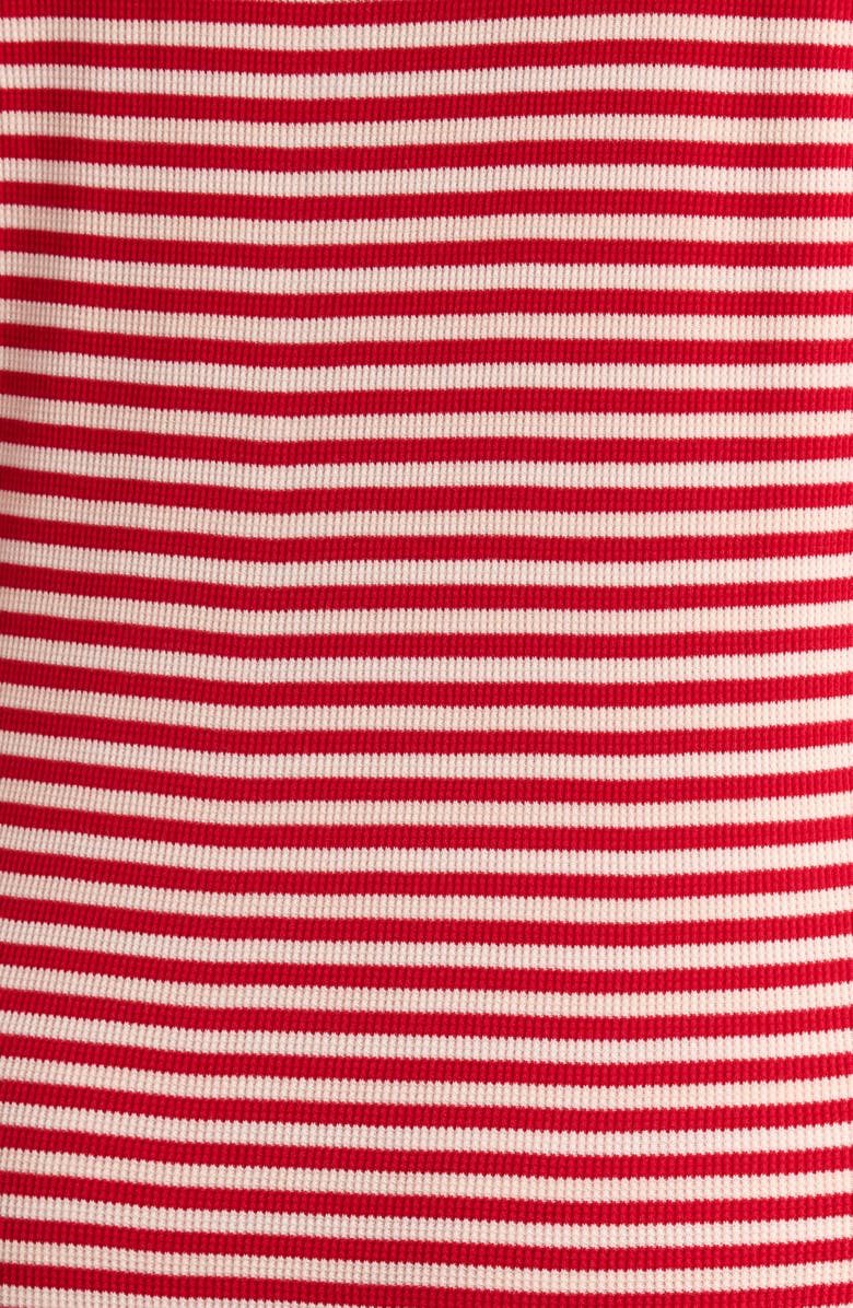 Nordstrom Waffle Stitch Thermal Henley Pajamas, Alternate, color, Red Party Stripe