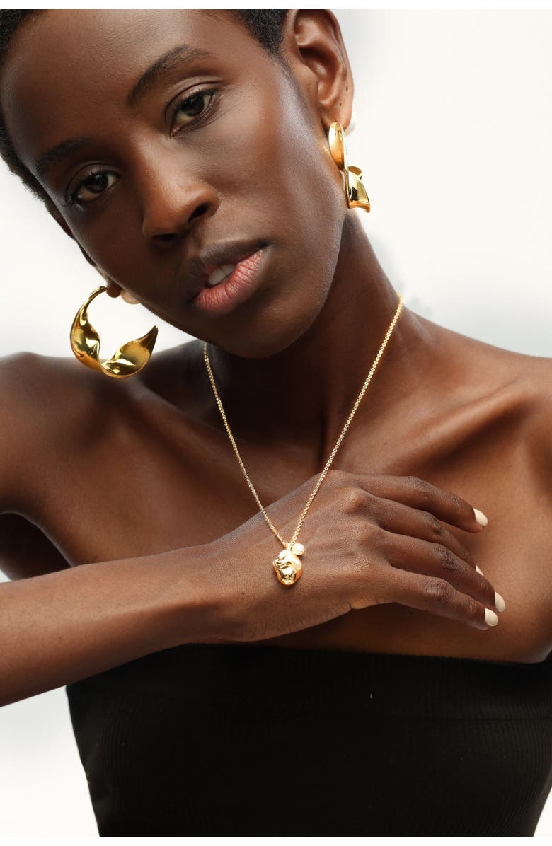 Classicharms Molten Pendant and Freshwater Pearl Necklace, Alternate, color, 