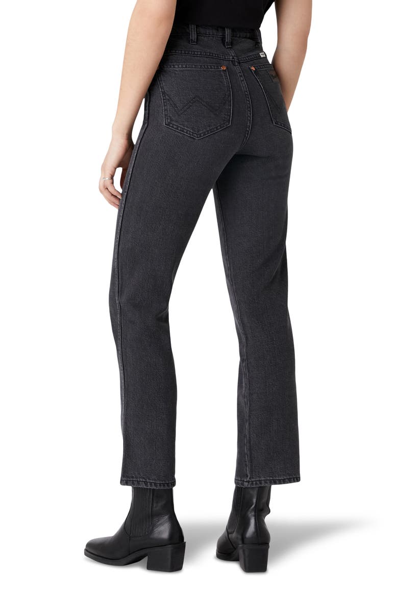 Wild West High Waist Straight Leg Ankle Jeans, Alternate, color, RINSED BLACK