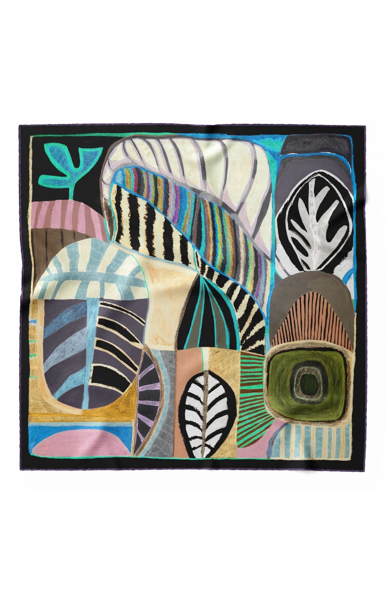 Elizabetta Nicola - Silk Foulard, Main, color, Blue And Plum