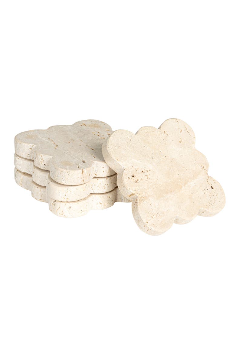 Tuscan Elegance Travertine Coaster Set, Natural, Set of 4, Alternate, color, Natural
