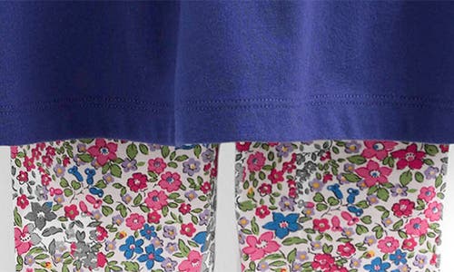 Mini Boden Kids' Embroidered Tunic & Leggings Set In Blue