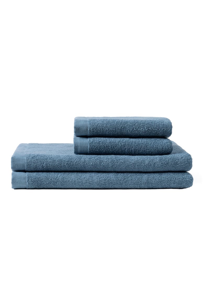 Classic Organic Cotton Minimalist Bath Towel Set, Main, color, CERULEAN
