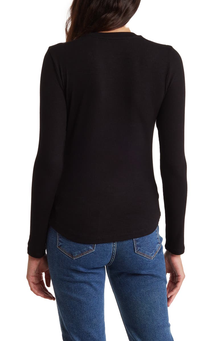 T Tahari Long Sleeve Rib Knit Top, Alternate, color, 