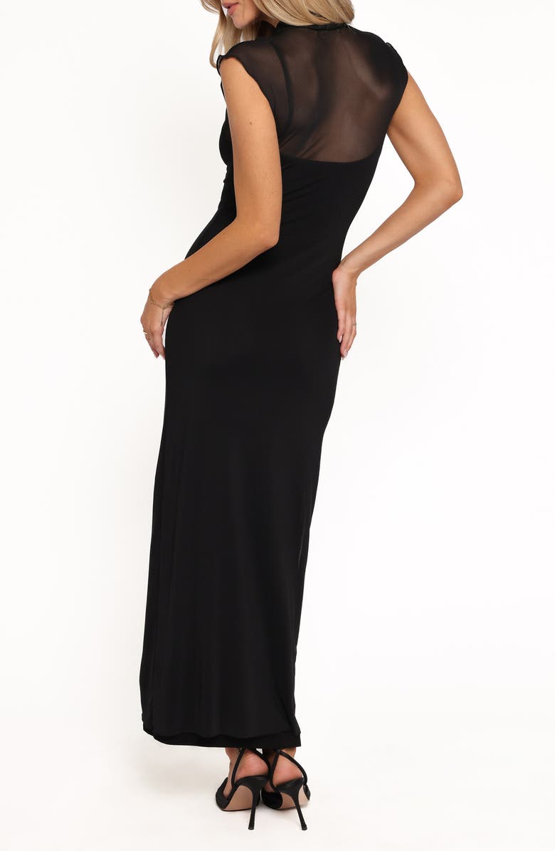 Petal & Pup Charice Mock Neck Maxi Dress, Alternate, color, Black