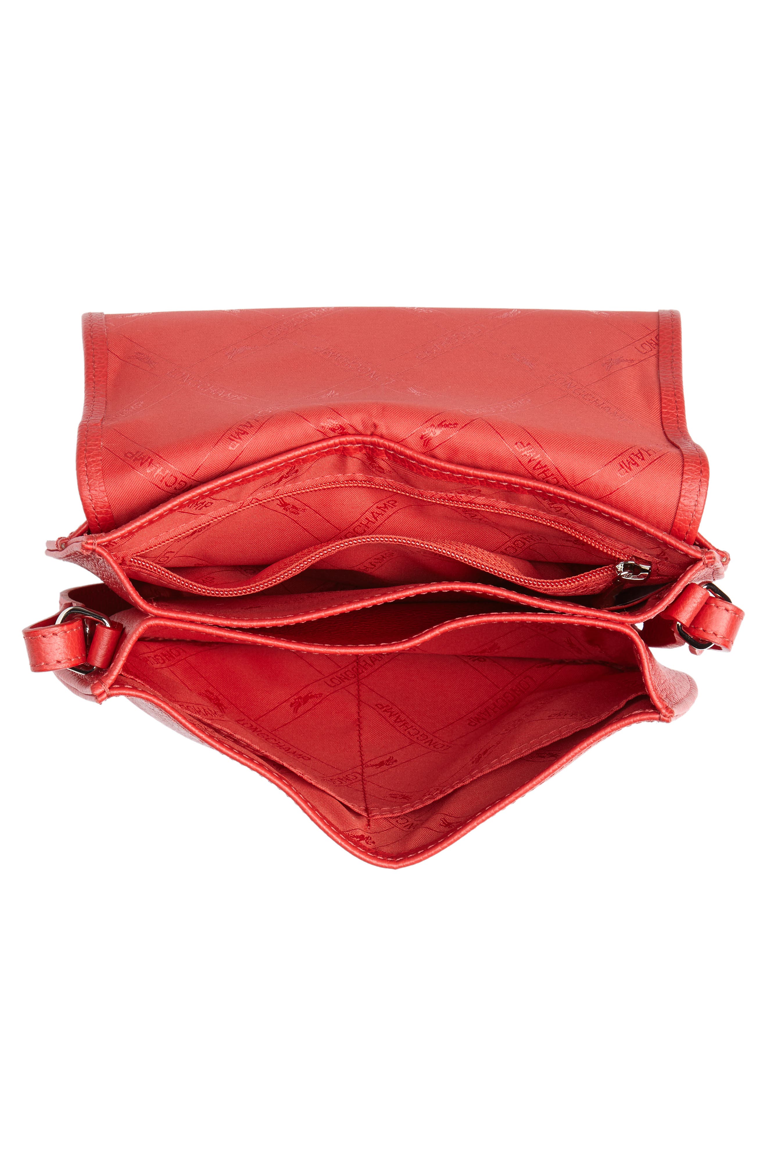 Small Le Foulonne Leather Crossbody Bag, Alternate, color, RED ORANGE