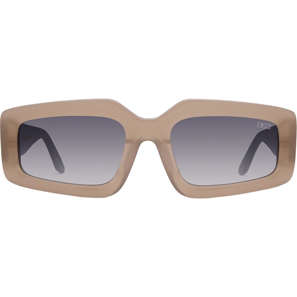 Dezi Read The Room Gradient Square Sunglasses In Naked Pearls / Smoke Faded