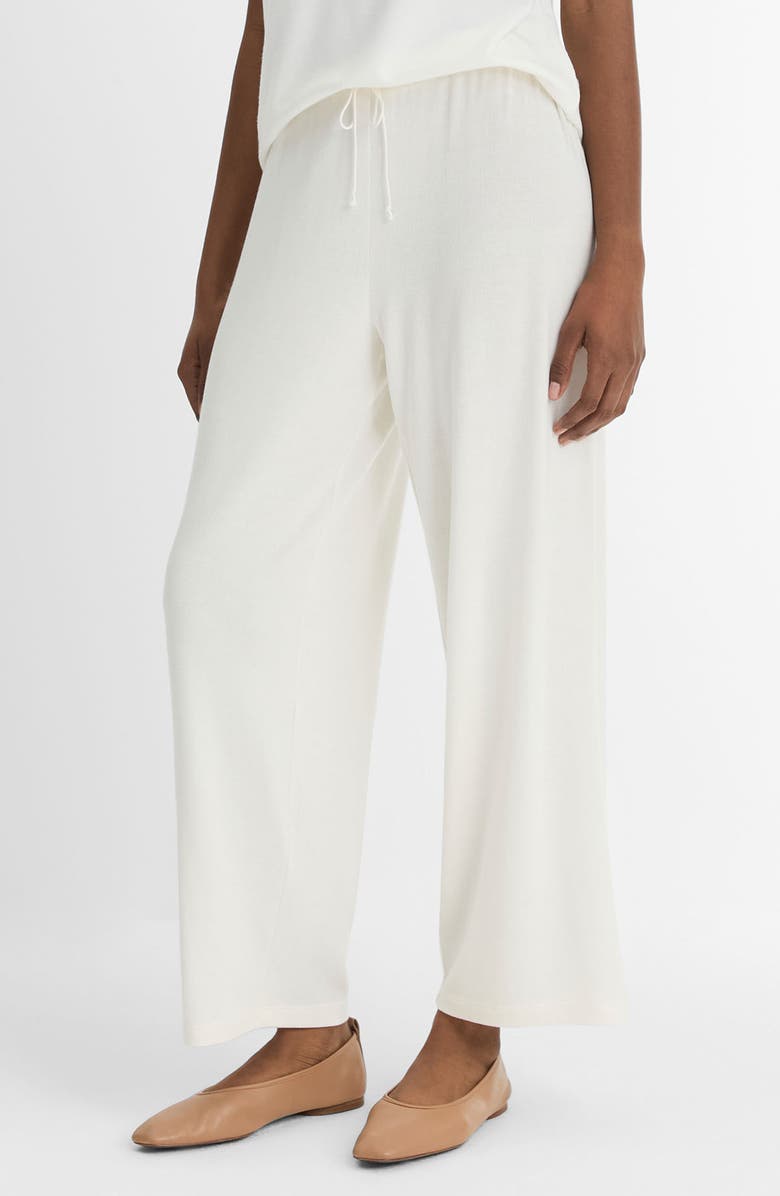 Vince Tie Waist Knit Lounge Pants, Alternate, color, Bone