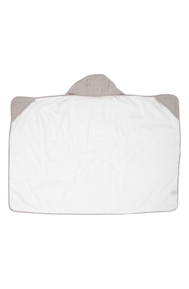 little unicorn Cotton Muslin & Terry Hooded Towel, Alternate, color, Porpoise