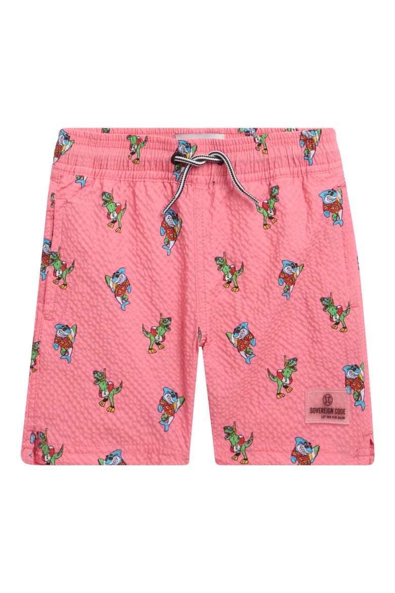 Kids' Navarro Volley Swim Trunks, Main, color, DIANTHUS/ SHARKIE REXIE