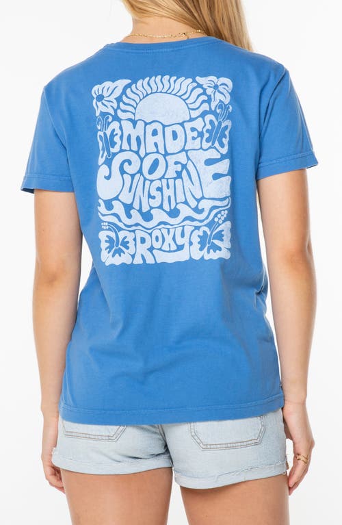 Roxy Made Of Sunshine Relaxed Fit Cotton Graphic T-shirt In Blue