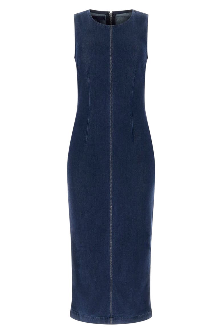 Dahlia Sleeveless Denim Midi Dress, Alternate, color, OAKLYNN BRIGHT BLUE
