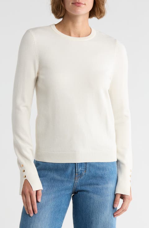 Split Cuff Crop Sweater