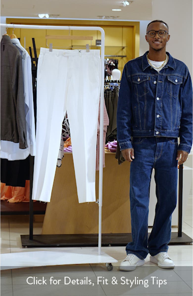 White Flat Front Suit Pants, sales video thumbnail