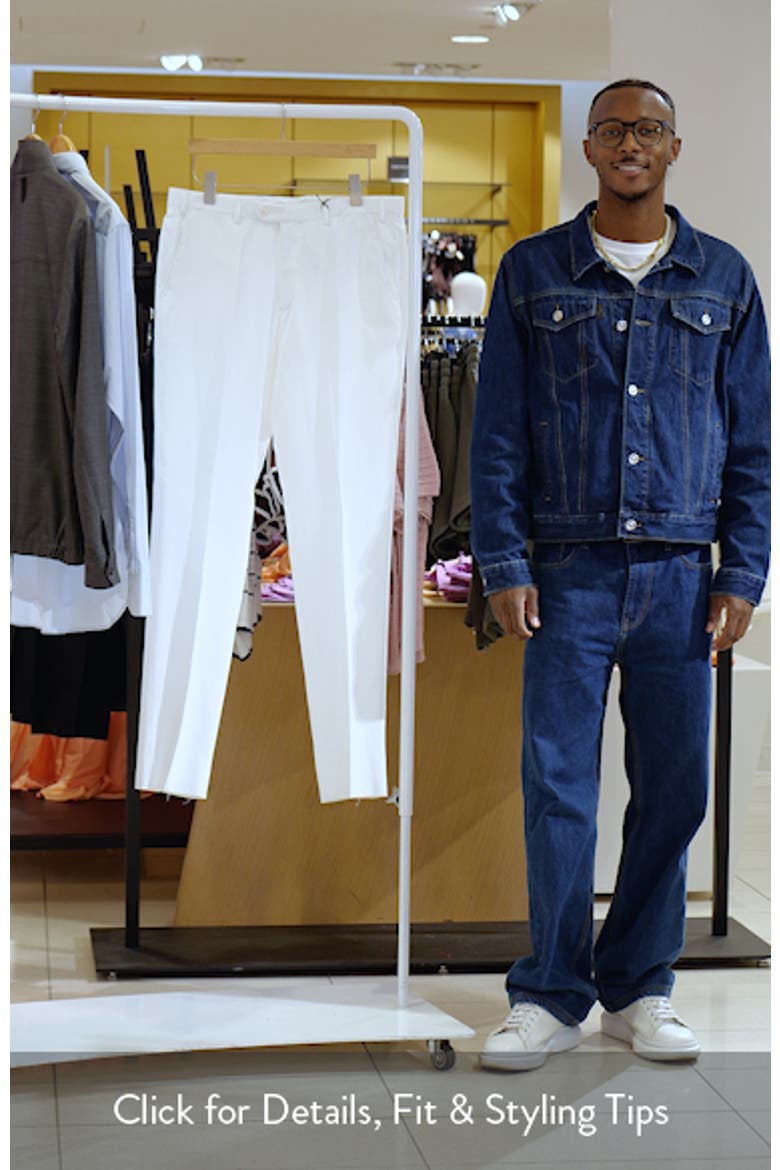 White Flat Front Suit Pants video
