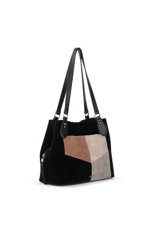 The Sak Melrose Satchel Bag In Neutral Suede Block