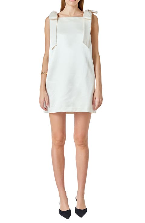 Sleeveless Velvet Satin Bow Minidress